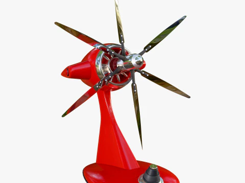 Desk Fan in Aviation Style M1 3D Model
