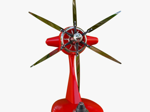 Desk Fan in Aviation Style M1 3D Model