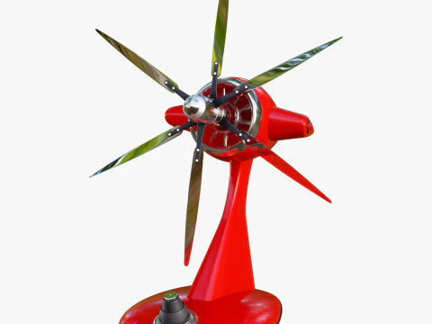 Desk Fan in Aviation Style M1 3D Model