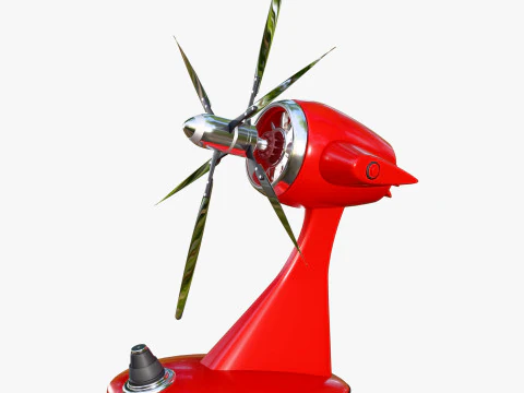 Desk Fan in Aviation Style M1 3D Model
