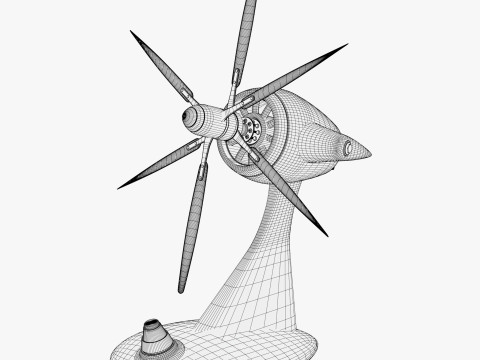 Desk Fan in Aviation Style M1 Modello 3D
