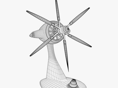 Desk Fan in Aviation Style M1 3D Model