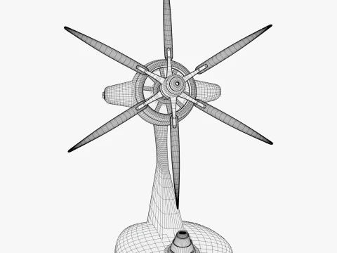 Desk Fan in Aviation Style M1 3D Model