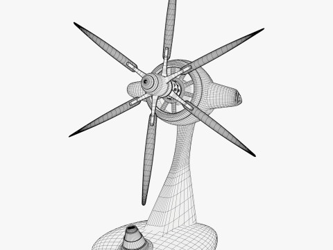 Desk Fan in Aviation Style M1 Modello 3D