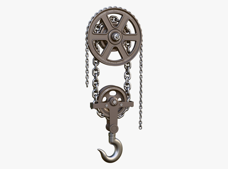 Chain Hoist with Hook M1 Modelo 3D .c4d .max .obj .3ds .fbx .stl .blend 