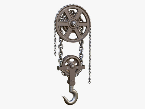 Chain Hoist with Hook M1 3D 모델