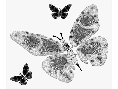 Mechanical Cyber Butterfly M1 3D Model