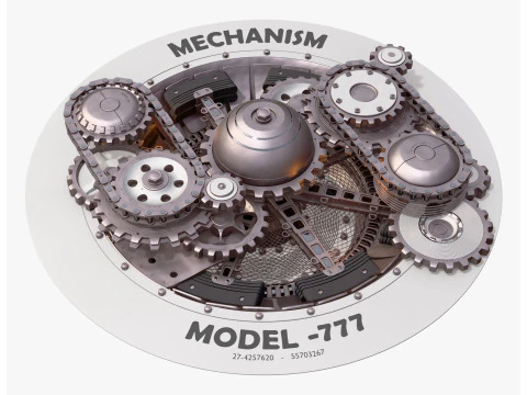 Gear Mechanism with Chains M1 3D Model
