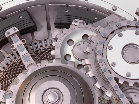 Gear Mechanism with Chains M1 3D Model