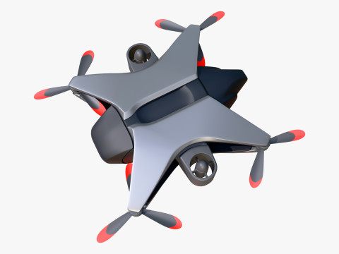 Futuristic Drone X6 M1 3D 모델