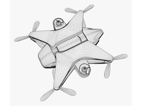 Futuristic Drone X6 M1 Modelo 3D
