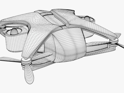 Futuristic Drone X6 M1 Modelo 3D