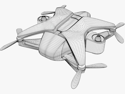 Futuristic Drone X6 M1 Modelo 3D