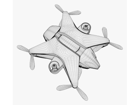 Futuristic Drone X6 M1 Modelo 3D