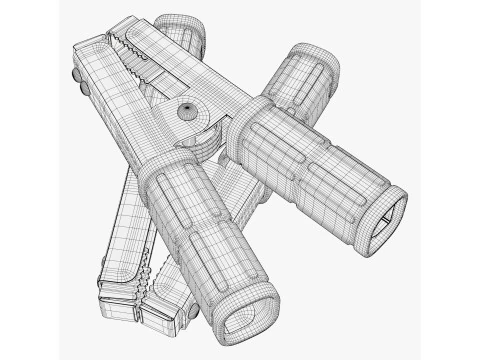 Abrazadera de terminal de bater&iacute;a con asas aisladas M1 Modelo 3D