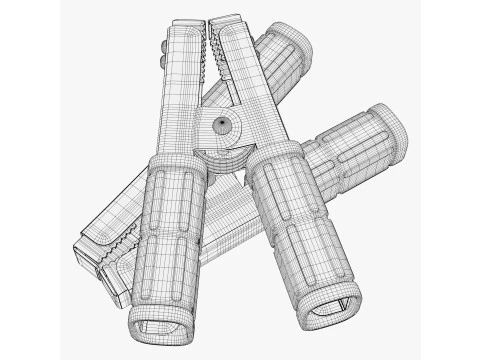 Abrazadera de terminal de bater&iacute;a con asas aisladas M1 Modelo 3D