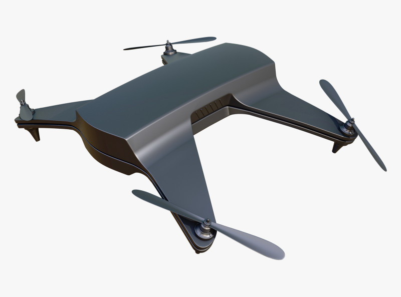 Drone Quadcopter M1 3D Model .c4d .max .obj .3ds .fbx .stl .blend