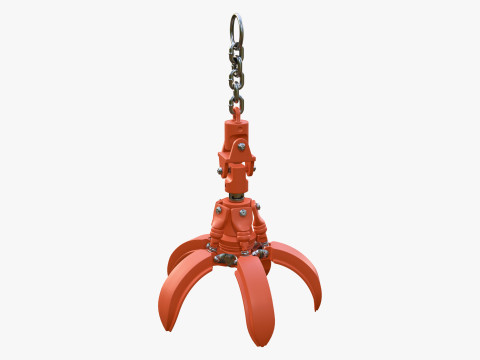 Hydraulic Grab Bucket Scrap M1 3D 모델
