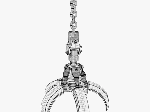 Hydraulic Grab Bucket Scrap M1 3D Model