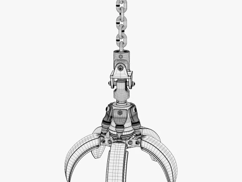 Hydraulic Grab Bucket Scrap M1 3D Model