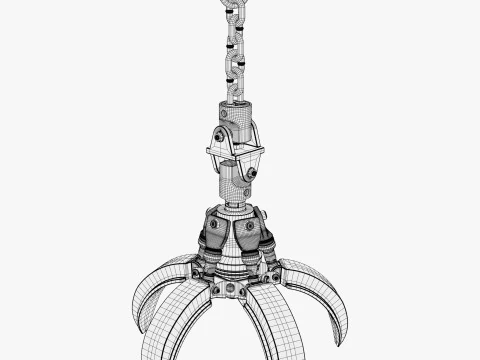 Hydraulic Grab Bucket Scrap M1 3D Model