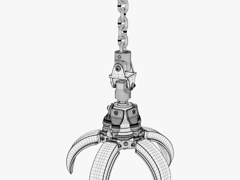 Hydraulic Grab Bucket Scrap M1 3D Model