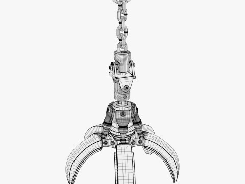 Hydraulic Grab Bucket Scrap M1 3D 模型