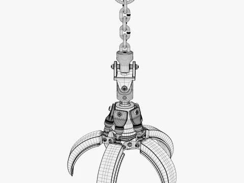 Hydraulic Grab Bucket Scrap M1 3D Model