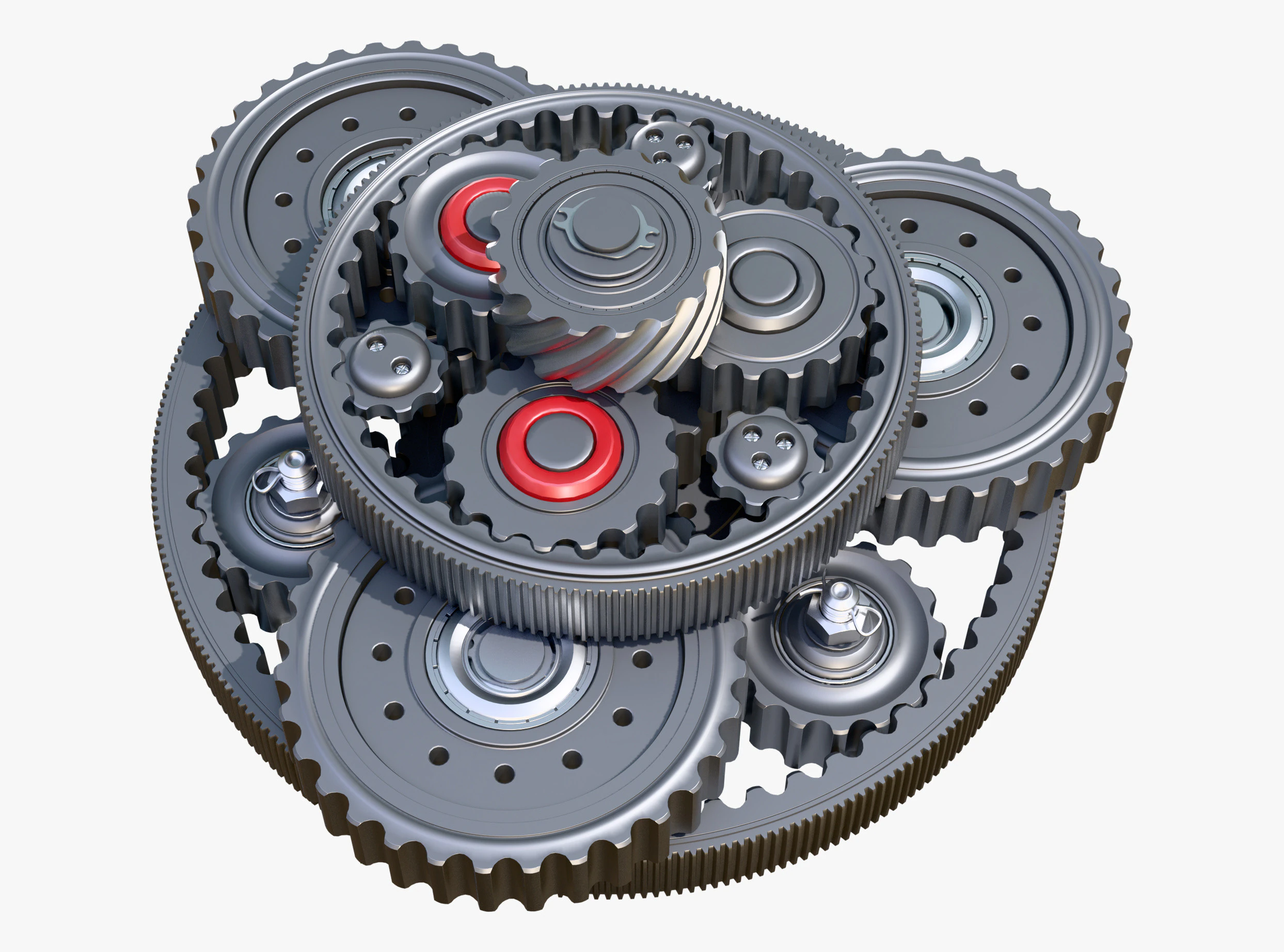 Planetary Gear Mechanism M1 3D Model .c4d .max .obj .3ds .fbx .stl .blend