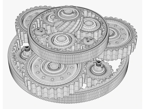 Planetary Gear Mechanism M1 3D Model