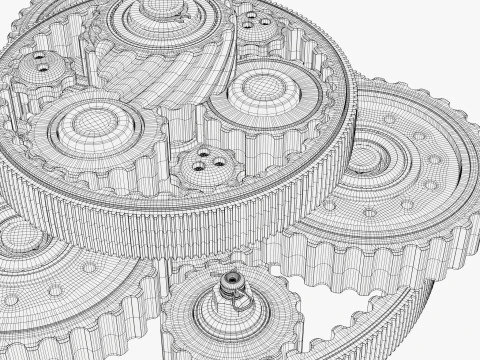Planetary Gear Mechanism M1 3D Model