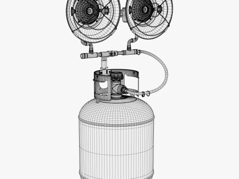 Infrared Gas Heater with Dual Burners M1 3D Model
