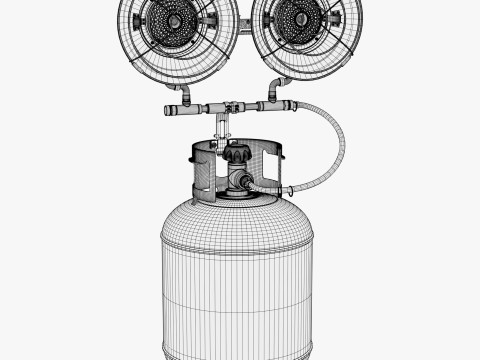 Infrared Gas Heater with Dual Burners M1 3D Model