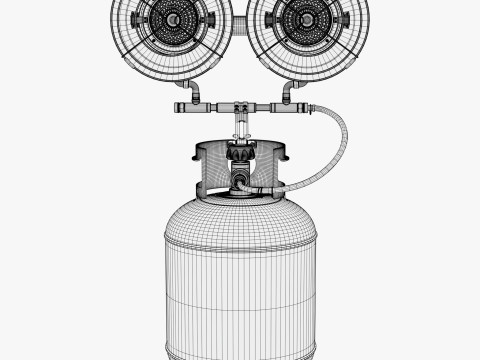 Infrared Gas Heater with Dual Burners M1 3D Model