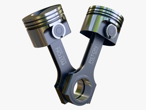 Engine Pistons with Connecting Rods M1 3D Modell