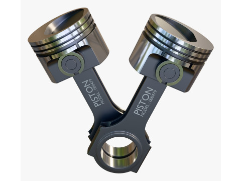 Engine Pistons with Connecting Rods M1 Modelo 3D