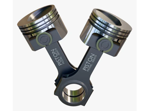 Engine Pistons with Connecting Rods M1 3D Model