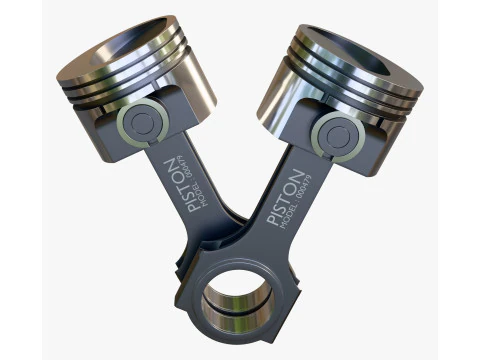 Engine Pistons with Connecting Rods M1 3D Model