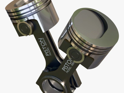 Engine Pistons with Connecting Rods M1 3D Model