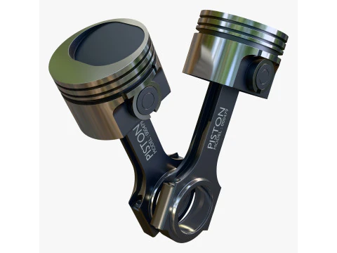 Engine Pistons with Connecting Rods M1 3D Model