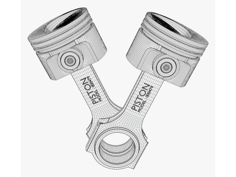 Engine Pistons with Connecting Rods M1 Modelo 3D