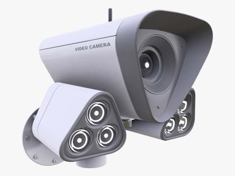 Security Camera with Infrared Lights M1 3D 모델