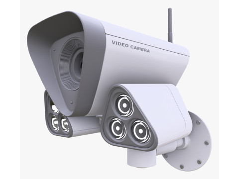 Security Camera with Infrared Lights M1 3D 모델