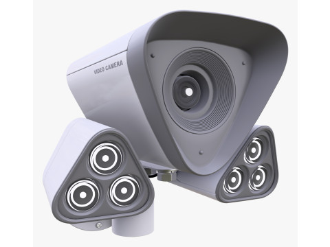 Security Camera with Infrared Lights M1 3D 모델