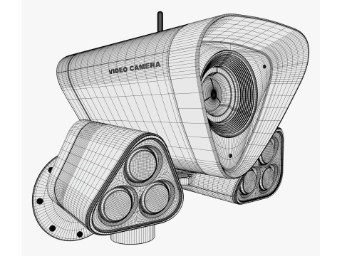 Security Camera with Infrared Lights M1 3D 모델