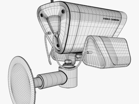 Security Camera with Infrared Lights M1 3D Model