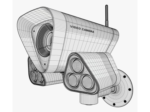 Security Camera with Infrared Lights M1 3D 모델