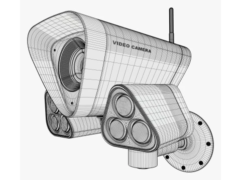 Security Camera with Infrared Lights M1 3D Model