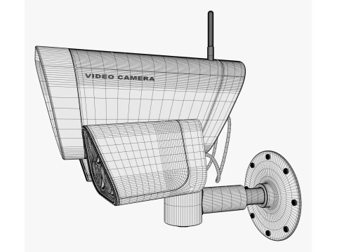 Security Camera with Infrared Lights M1 3D Model