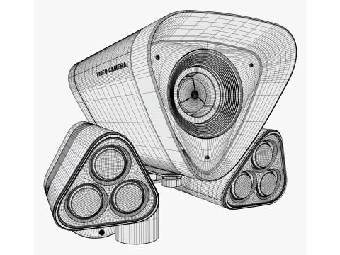 Security Camera with Infrared Lights M1 3D 모델